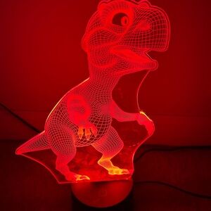 Red Dinosaur LED Light Sculpture Accessory